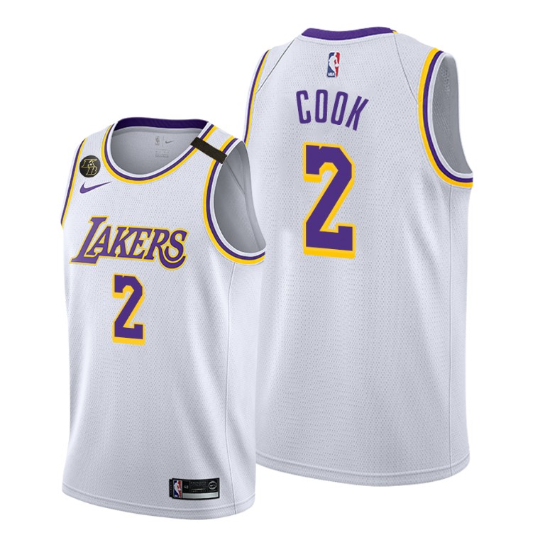 Men's Los Angeles Lakers Quinn Cook #2 NBA 2020-21 Honor Kobe Gigi Association Edition White Basketball Jersey YSZ8183XW